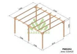 Pérgola de madeira 510x420 JEREZ de Maderland