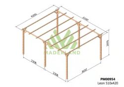 Pérgola de madeira 510x420 LEON da Maderland