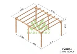 Wooden pergola 510x420 MADRID by Maderland