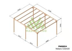 MATARO Pergola aus Holz 510x420 von Maderland