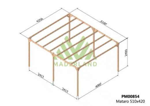 MATARO Pergola aus Holz 510x420 von Maderland