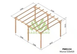 Pérgola de madeira 510x420 MURCIA by Maderland