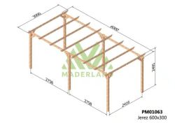 Wooden pergola 600x300 JEREZ from Maderland