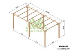 Wooden pergola 600x300 LEON from Maderland
