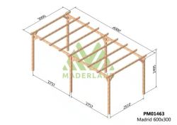 Pérgola de madeira 600x300 MADRID por Maderland