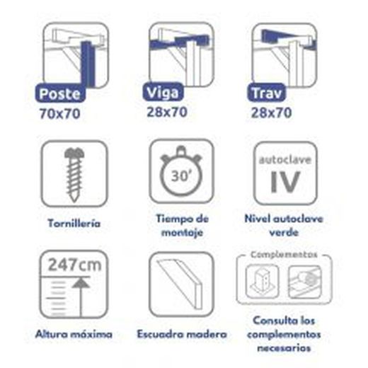 Wooden pergola 600x300 MARBELLA by Maderland