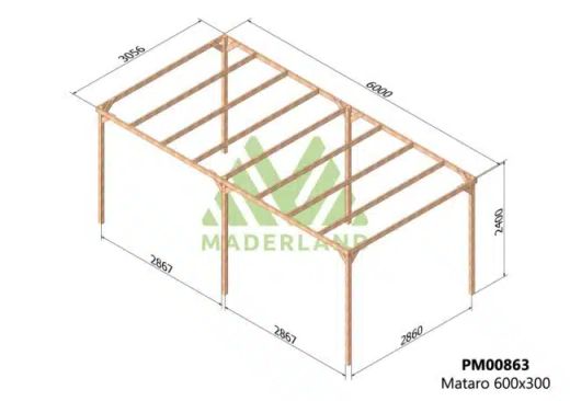 MATARO Holzpergola 600x300 von Maderland