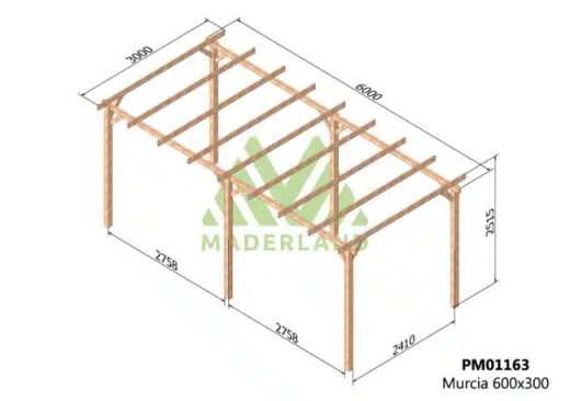 Holzpergola 600x300 MURCIA von Maderland