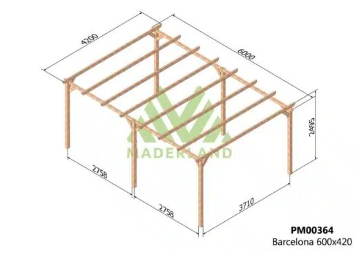 Holzpergola 600x420 BARCELONA von Maderland