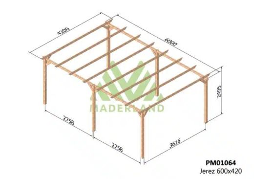 Wooden pergola 600x420 JEREZ from Maderland
