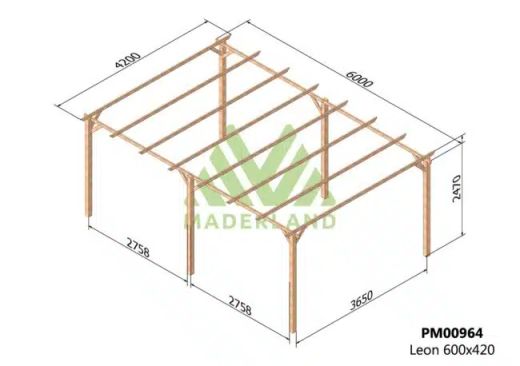 Pérgola de madeira 600x420 LEON da Maderland