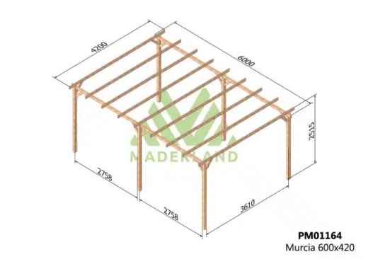 Wooden Pergola 600x420 MURCIA by Maderland
