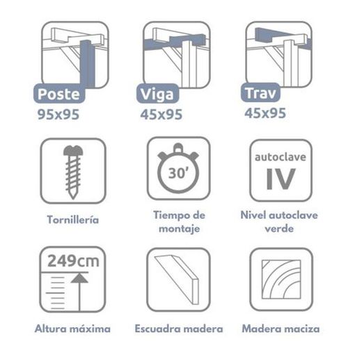 Solid wall-mounted pergola OVIEDO by Maderland