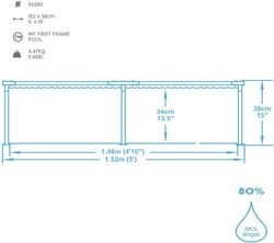 Afneembaar buisvormig peuterbad 152x38 ref. 56283