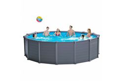 Sequoia Spirit piscine imitation panneaux de bois graphite cadre piscines Intex