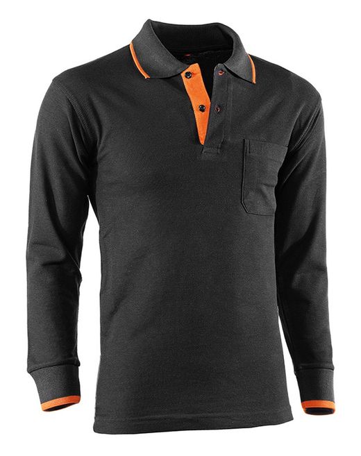 Polo M/Larga Algodon Ngr/Nja XXL