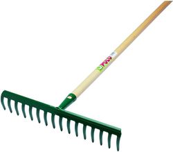 Rastrillo acero con mango 35 cm. y 14D. Profer Green