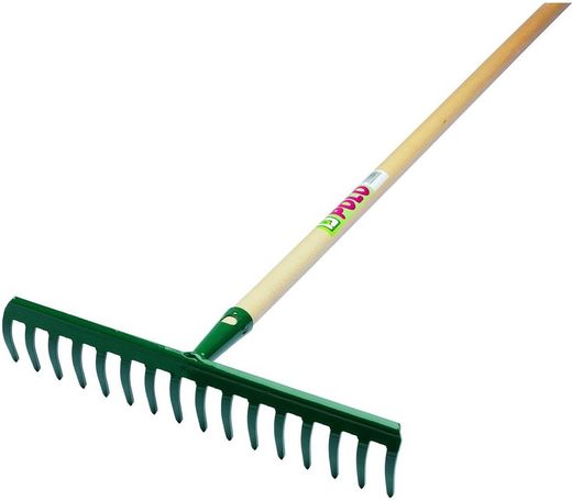 Stahlrechen mit Griff 35 cm. und 14D. Profer Green