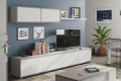 Salón TV HOME cemento / blanco artik de Forés