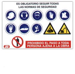 Señal Obra Combinado Pvc