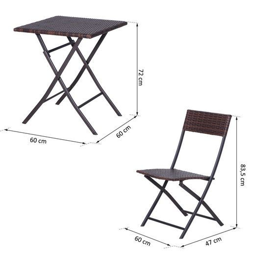 Set table + 2 chaises pliantes