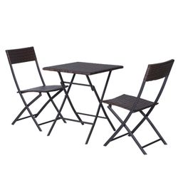 Set table + 2 chaises pliantes
