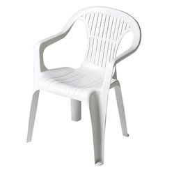Silla blanca con brazos respaldo bajo de  Garden Life