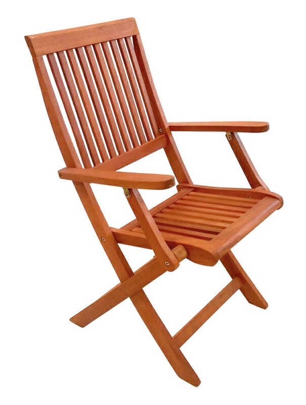 Wooden folding chair with armrest PG0483 — Bricowork
