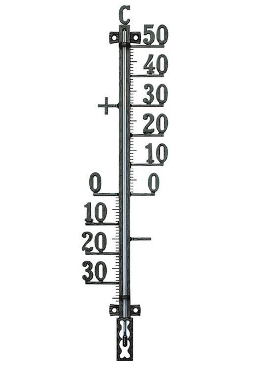 Schwarzes geschmiedetes Metallthermometer
