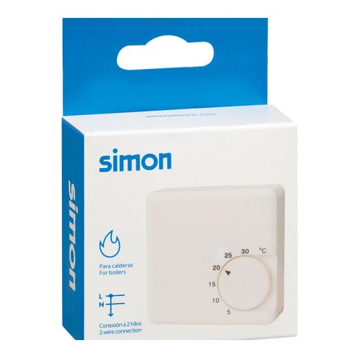 Termostato mecanico para calefaccion 10A blanco