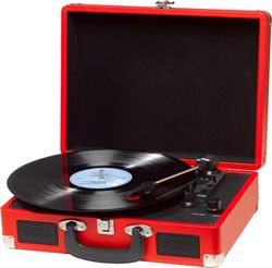 Tocadiscos USB retro rojo DENVER