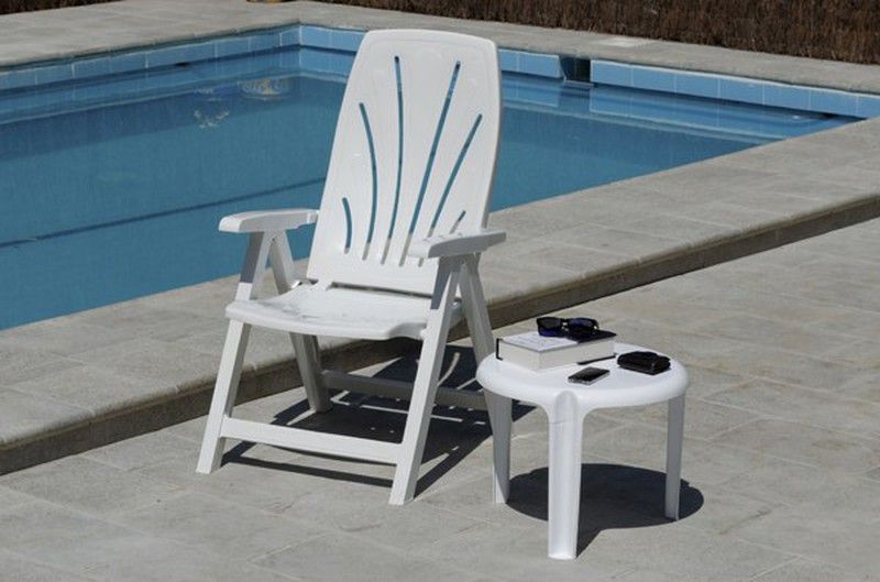 Tumbona 4 posiciones blanca Garden Life