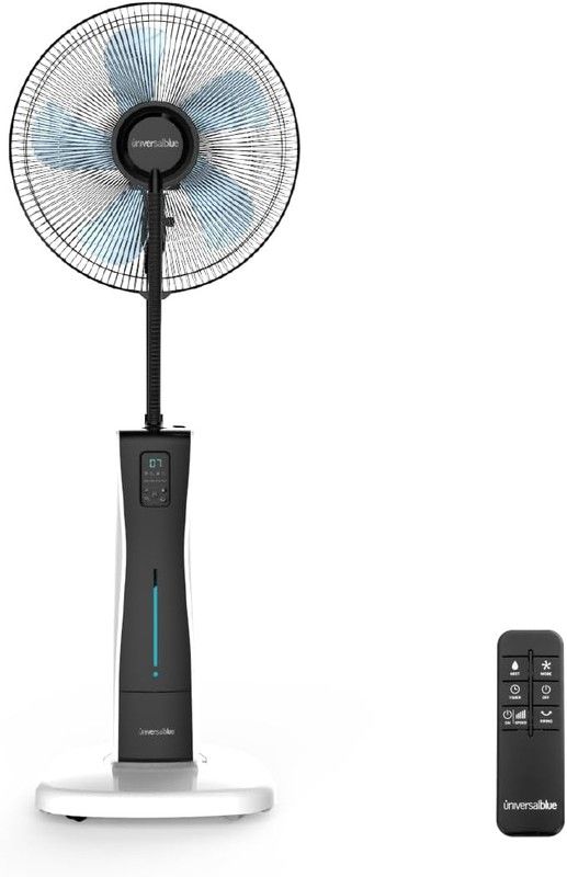 Ventilateur brumisateur avec télécommande et roues