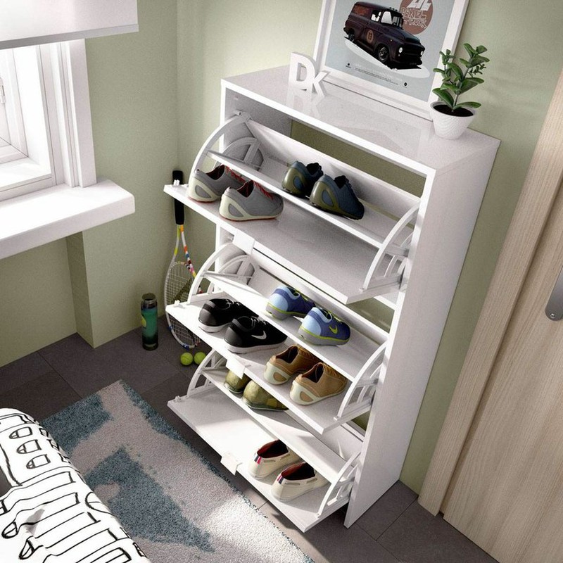 Shoe Rack 3 Doors White Gloss Jazz Bricowork Online Hardware Diy And Garden